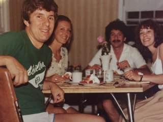 My friend Shelley just sent these. They are circa 1979 and I have never seen them before. Left to right, me, Shelley Kneapler, David Kneapler and my wife Sue.