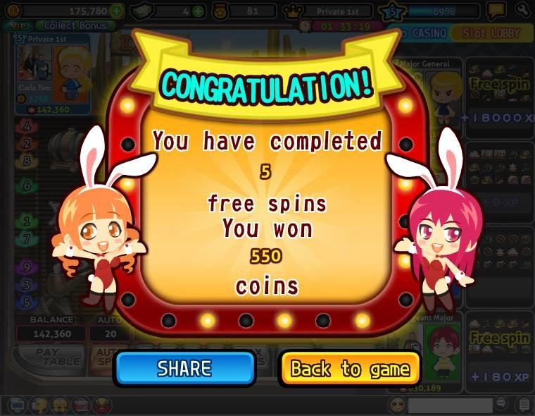 Carla Benway played the "Wild West" Free spin and won 550 coins in Let's Vegas! Come to join now!