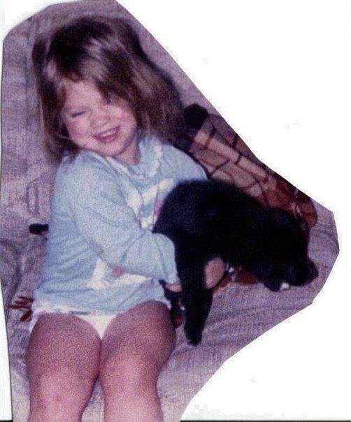 Julie with midnight as a puppy