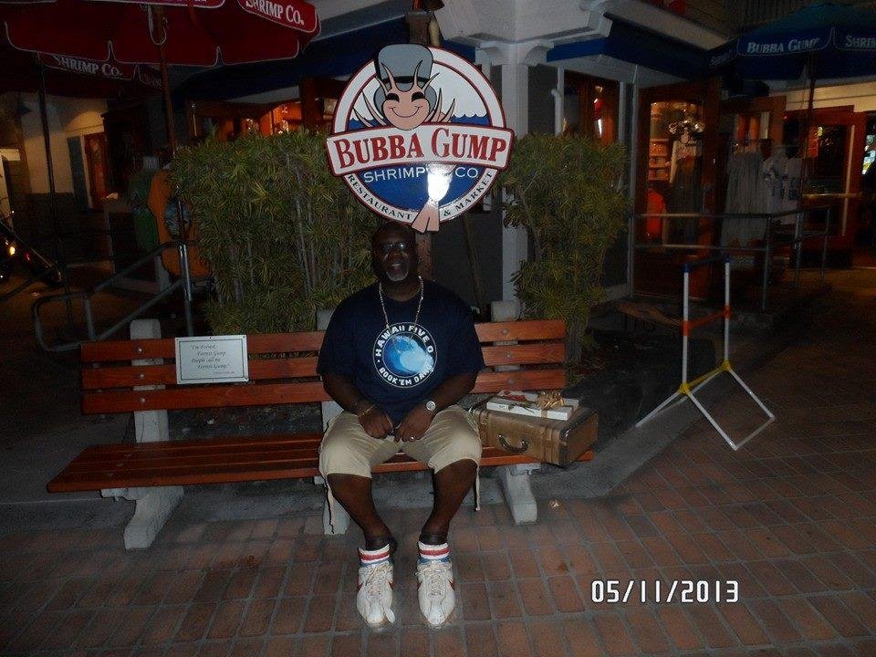 After dinner at Bubba Gump's