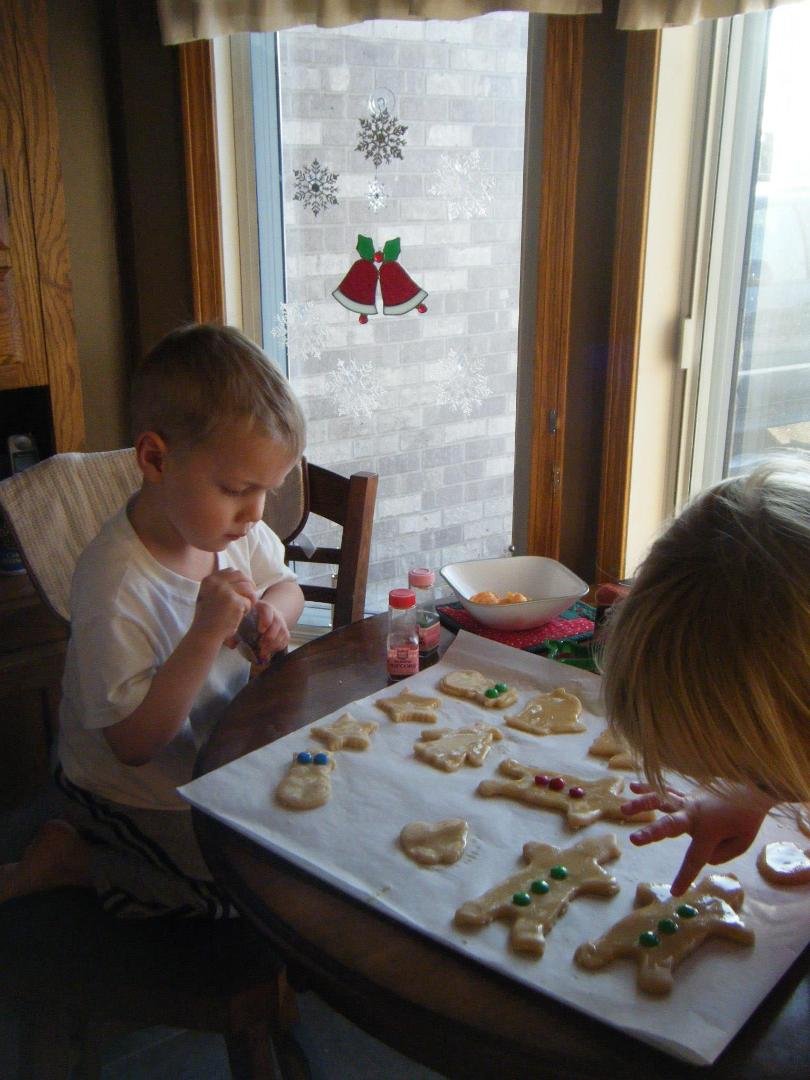 Lucas and Frannie making cookies