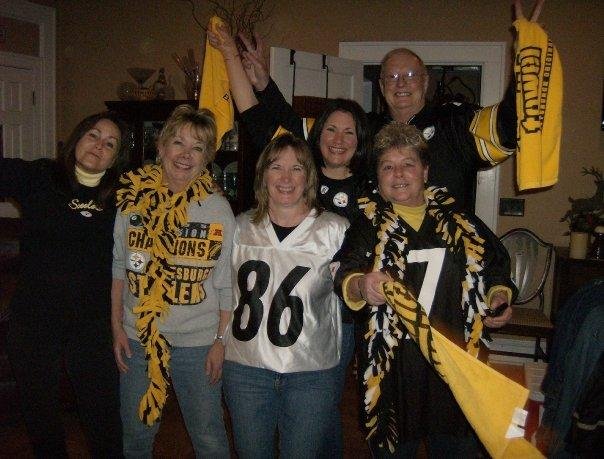 Bill,Lori and Steelers fans at Superbowl Party