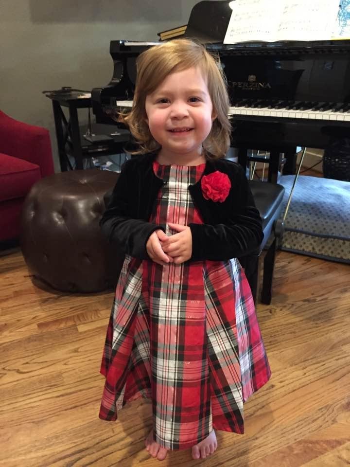 Elisa in her Dickens Christmas dress!