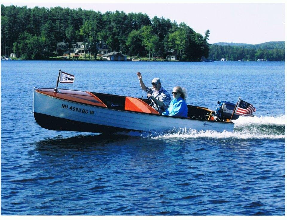 Charlene and I in our 1948 Lyman. Wolfeboro NH 2010.
Photo taken by our friend Eric Sojka.