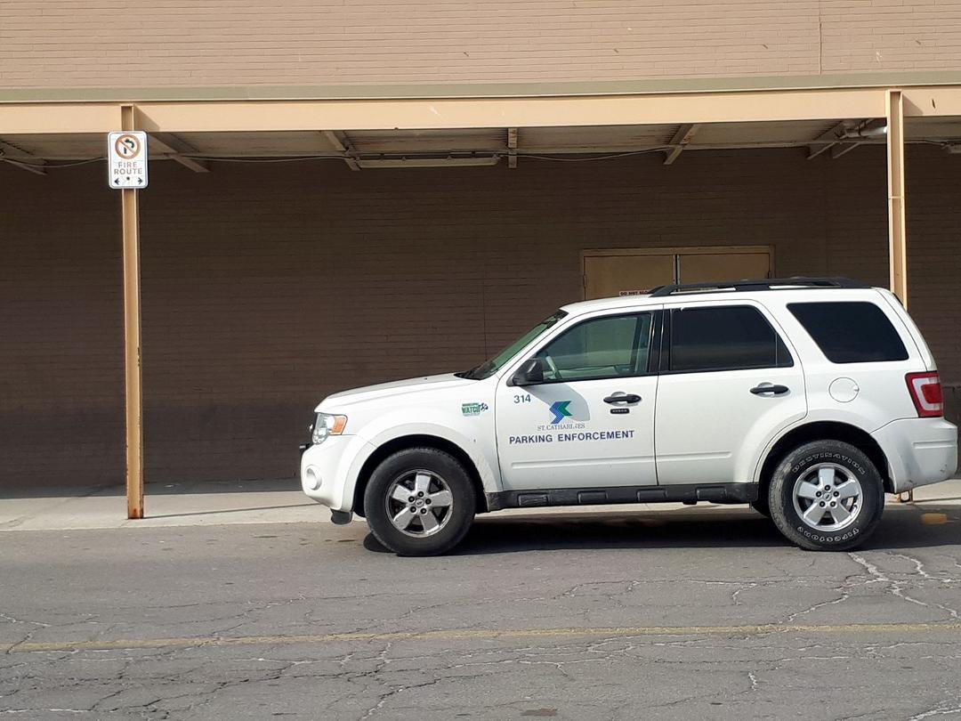 Can anyone see what the problem is with this picture? A City of St. Catharine s parking enforcement officer clearly parked where he shouldn't be? Weigh in on this one lol