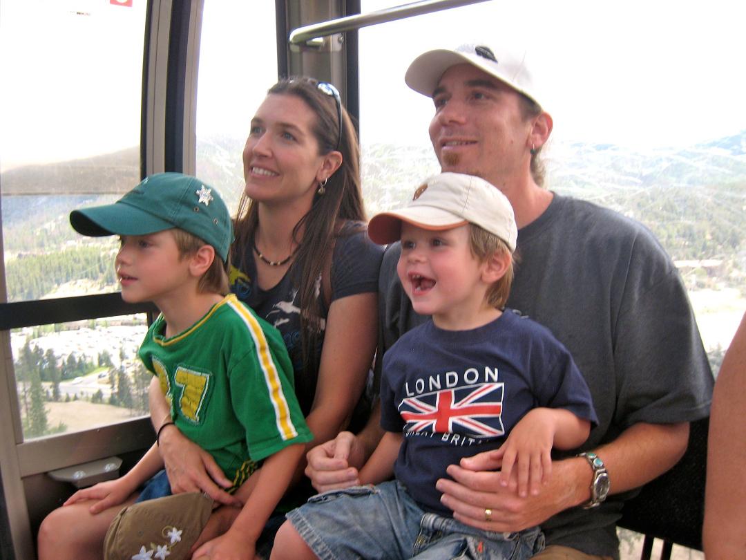 riding up the ski lift to a park