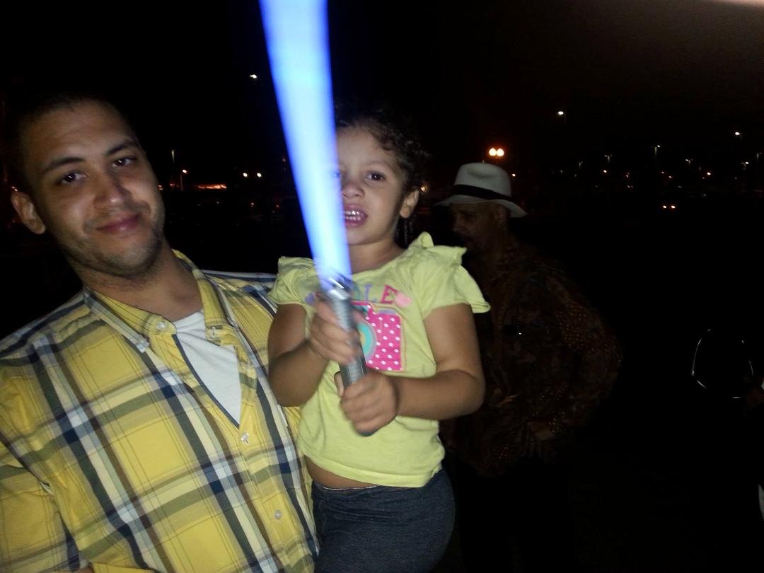 My grandniece Elon and her uncle Wesley , the "Force" is strong in this one.