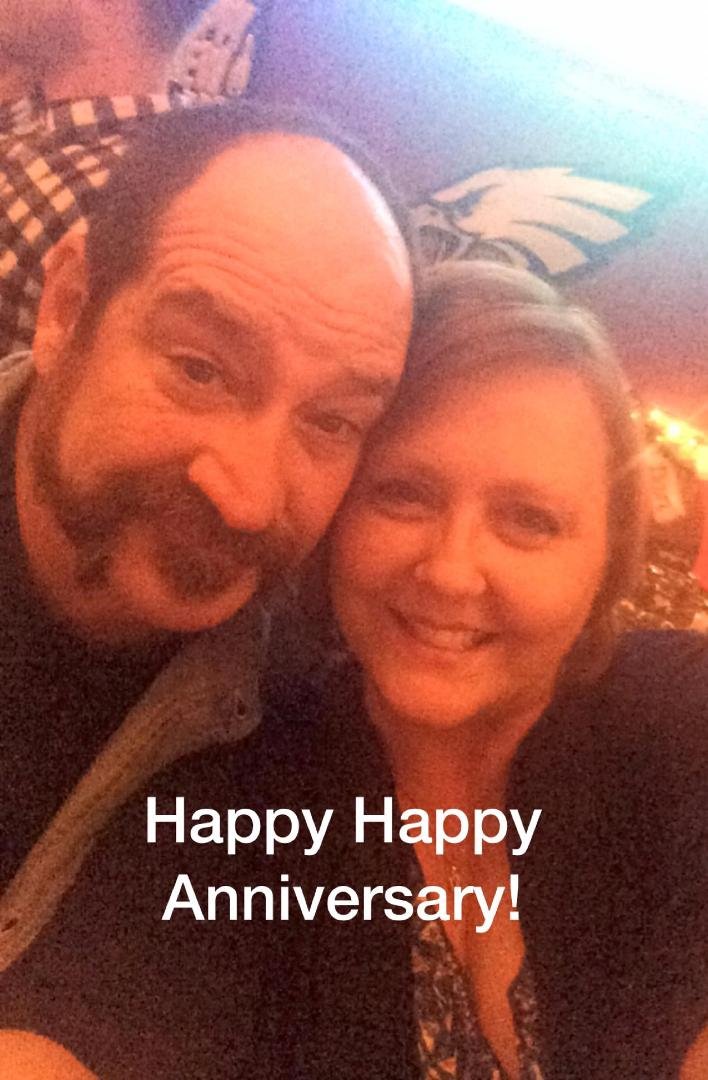 I want to say Happy Happy Anniversary to my favorite man...We became grandparents this year...a big milestone!  Thanks for always being my cheerleader, my best friend, my backbone (when I need it) and keeping me grounded.  