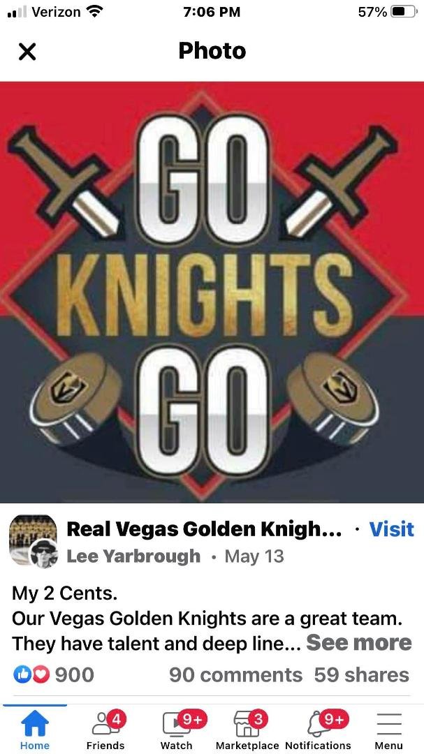 Enjoying the Stanley Cup Finals- So great to watch LasVegas Knights!!
It reminds me of when you use to play hockey Phil Dietz!!
Are you loving this??