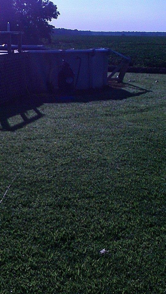 Not a good pic, but this is some of the damage to my pool that happened when the carport decided to relocate.