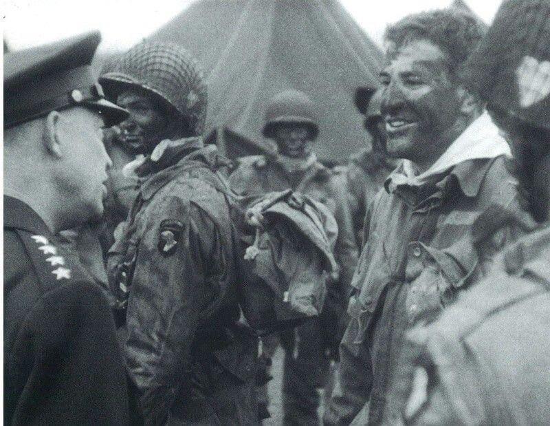 (Please forgive my verboseness.)
General Eisenhower, Supreme Allied Commander, Europe visited paratroopers in the evening hours of June 5, 1944 prior to their departure from airfields across Great Britian bound for dropzon