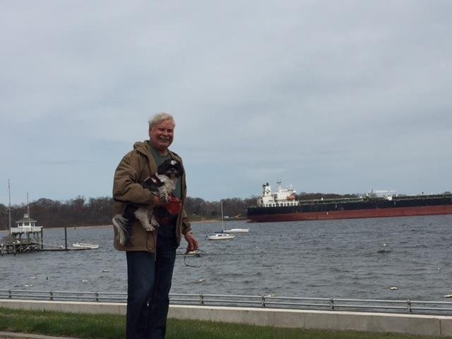 Taking a walk with my dog, Tia on the Perth Amboy waterfront. 4/26/2018.