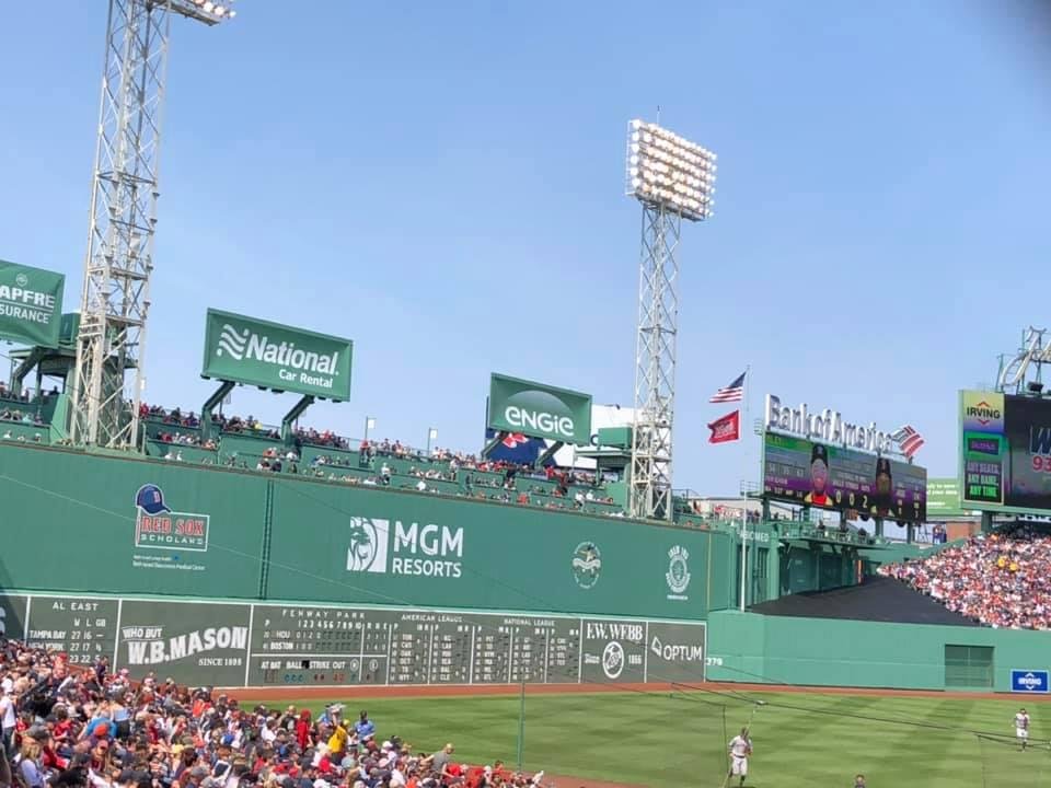Green monster flags blowing out home runs to come !