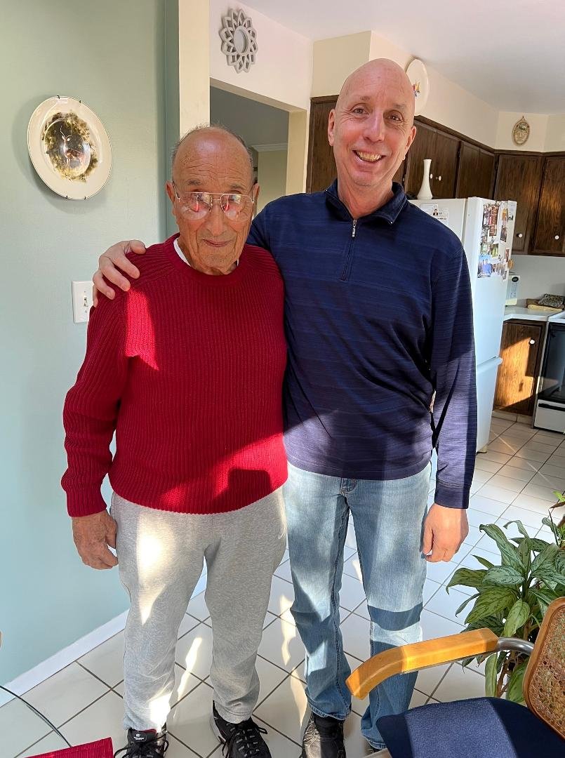 A recent pic of my Dad and I.  Still going strong at 93 years old!