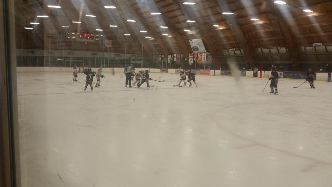 Danny reffing the little guys in Anaheim this morning. This is the age when he started playing.