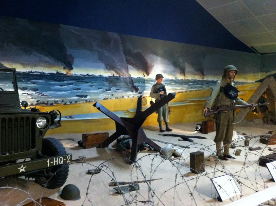 Scene at a museum at Omaha Beach