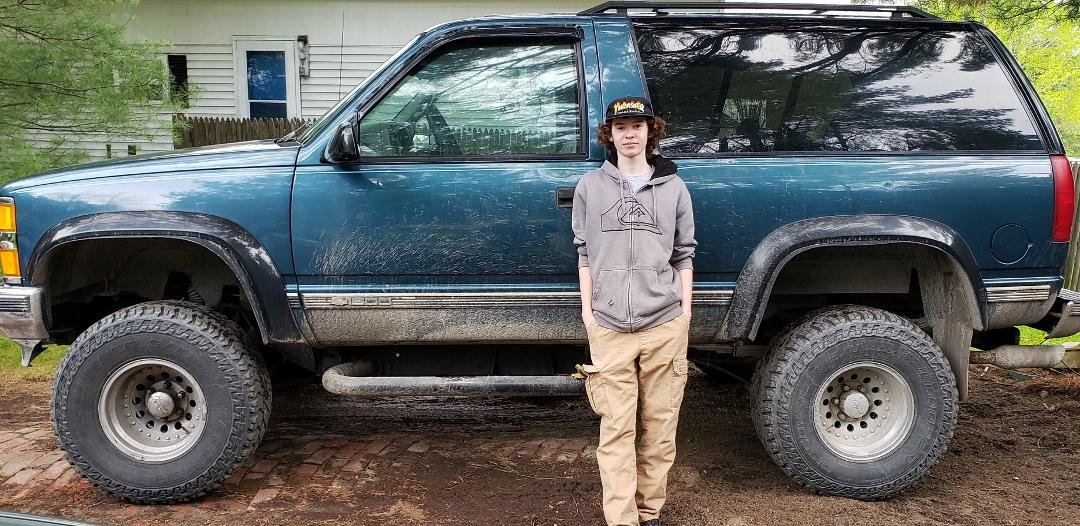 grandson Lee and his cool Chevy.