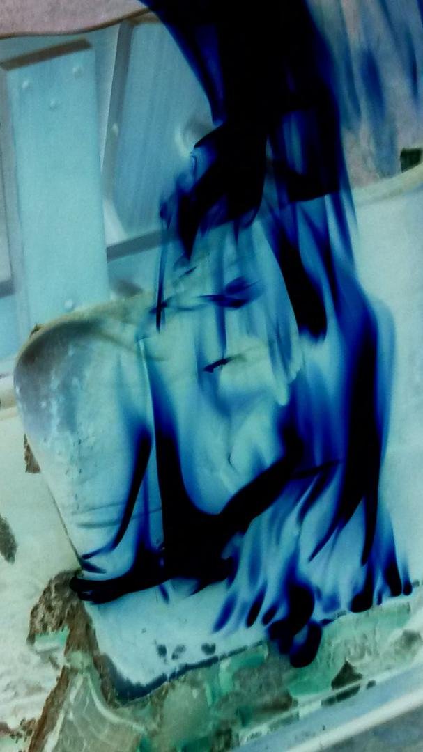 Two face  fire art what do you see