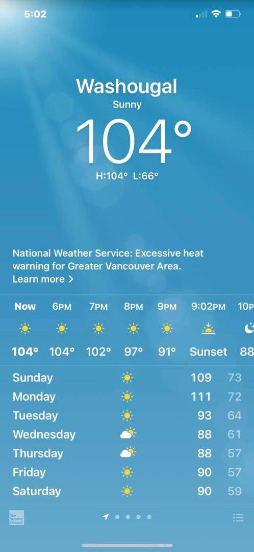 Thank Heaven our A/C was fixed this morning.