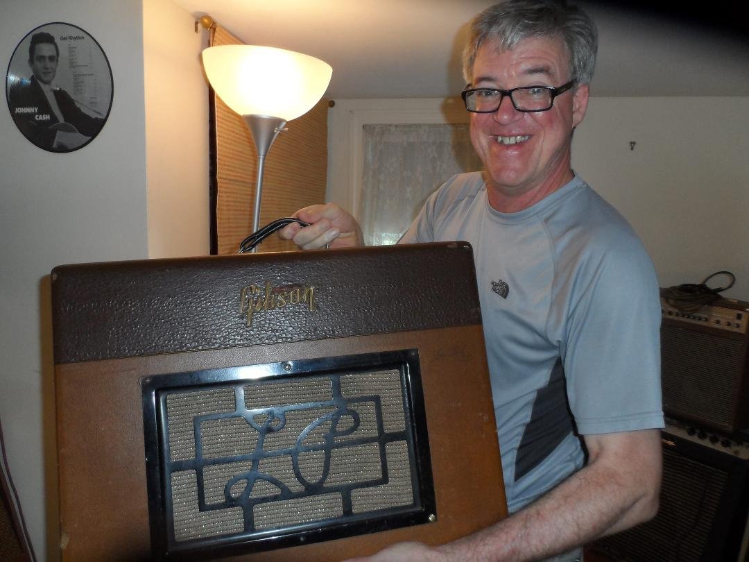 Chuck with one of his prized vintage amps.