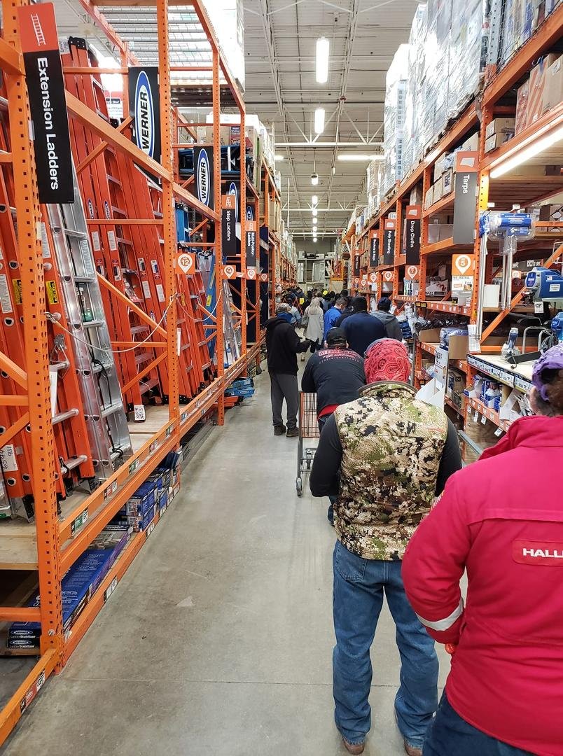 Before I can repair plumbing for my customer waiting in line to get in plumbing department at home depot so I can purchase parts. Praying that they have it.