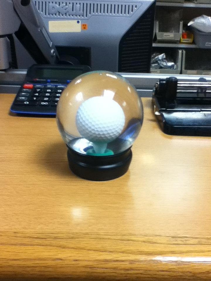 Yah baby, I did it. Golf ball on the pin!