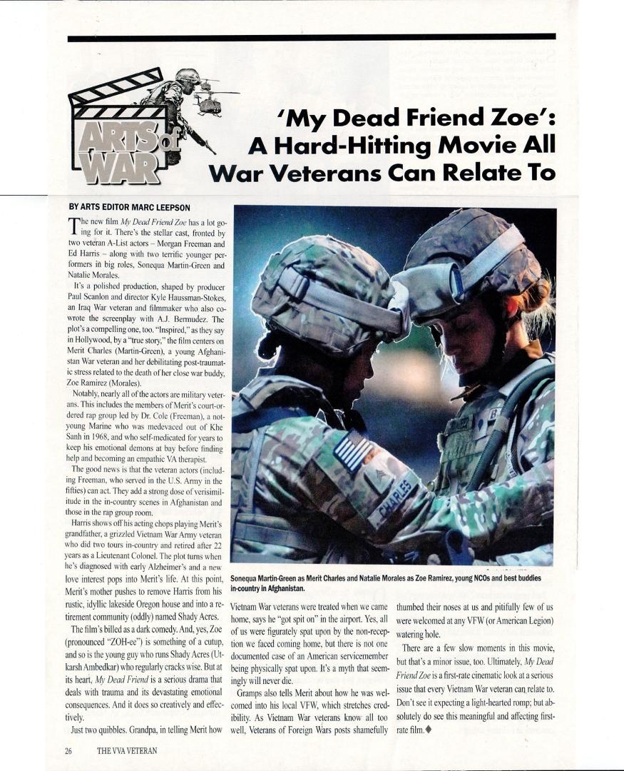 This movie was recommended by Military.com and this article from the VVA Magazine is a good synopsis abut dealing with PTSD.