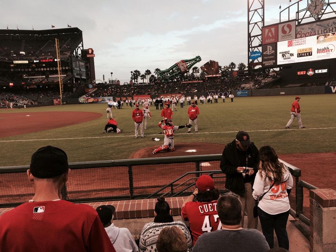View of Giant's game tonight with brother Josh.