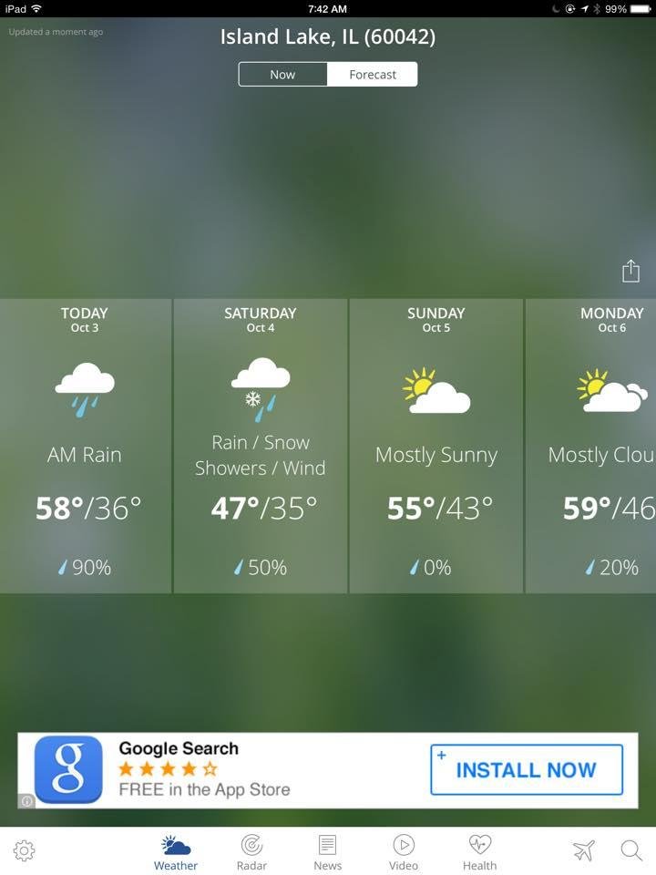 I think that is a snowflake on tomorrow's forecast....WTH?