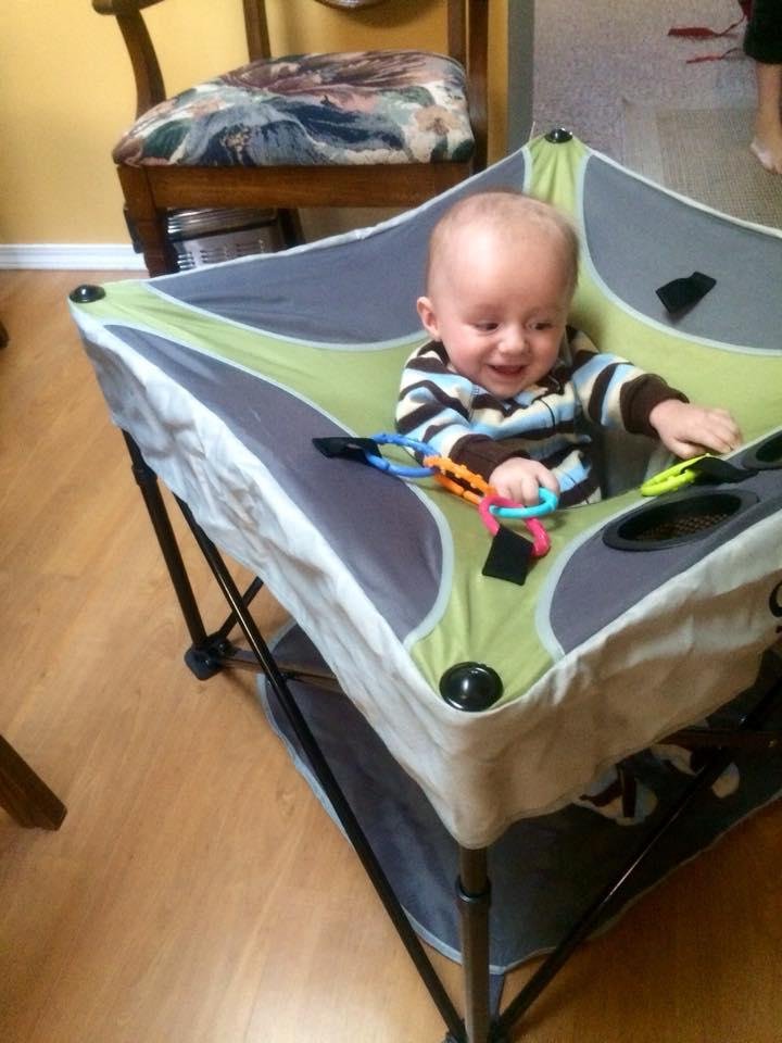 Our youngest grandson arrived last evening with Mommy, Dad & older brother Marshall. Jackson is 6 months & small for his age but a very congenial fellow.