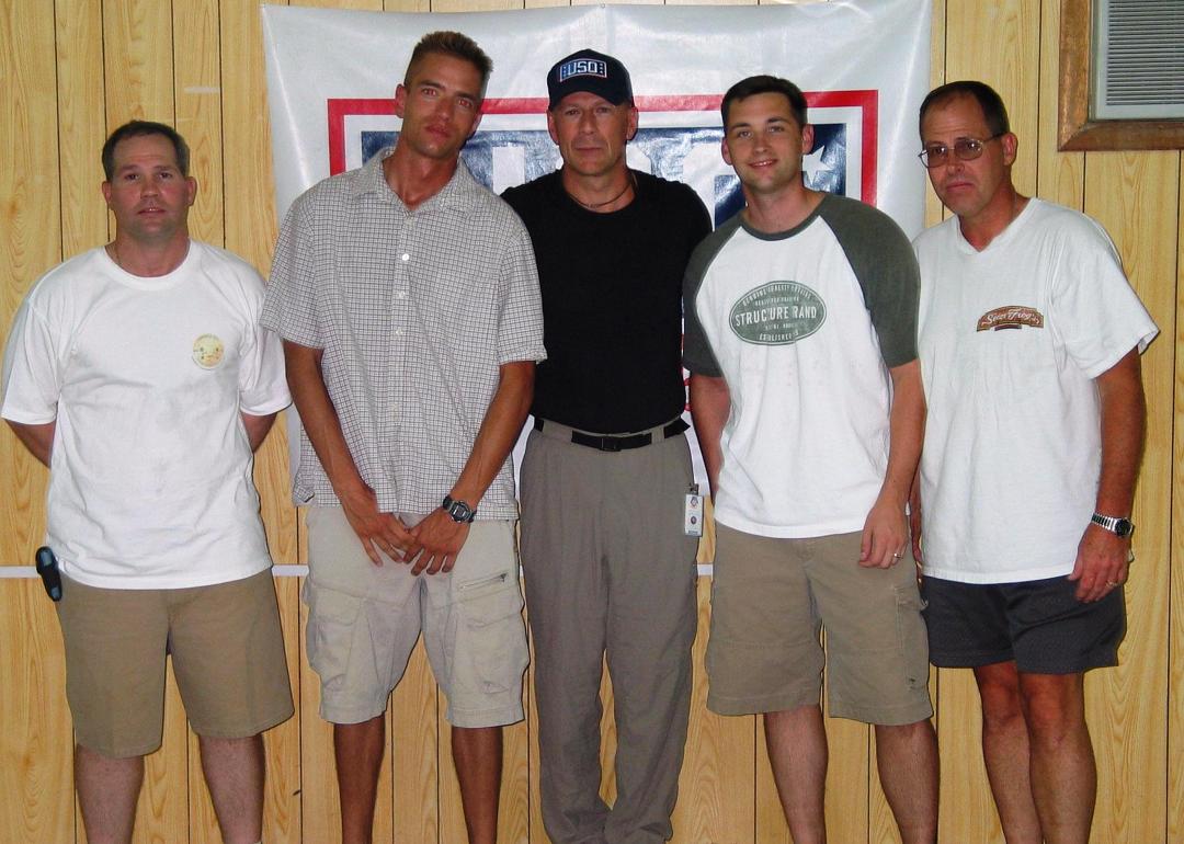Mike and Bruce Willis at deployed location 2003