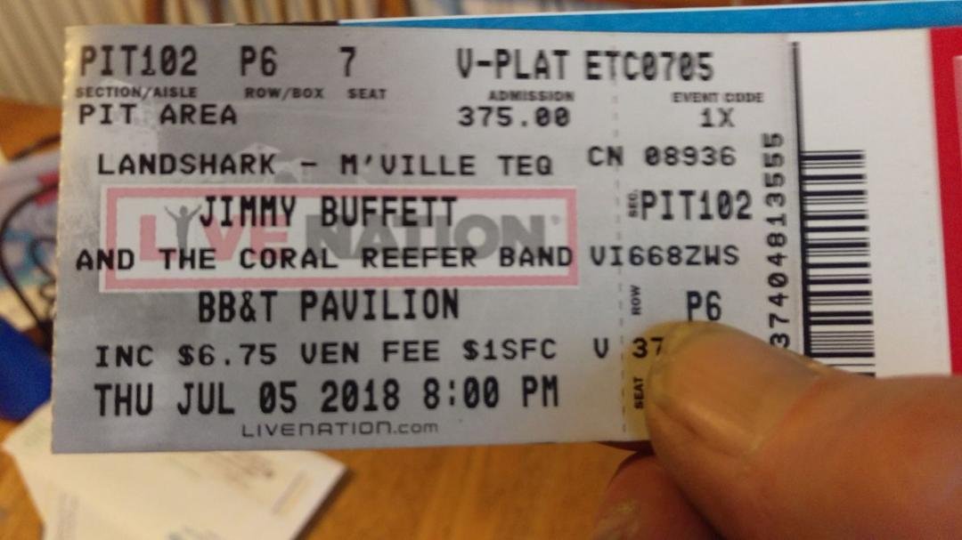 Once in a lifetime opportunity! I'm going to see Jimmy while sitting in the 6th row of the center pit area.