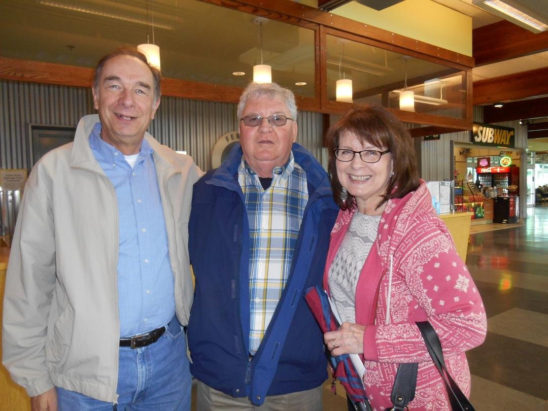 At the ferry terminal after lunch. The northwest seems to suit Wes and Jan.