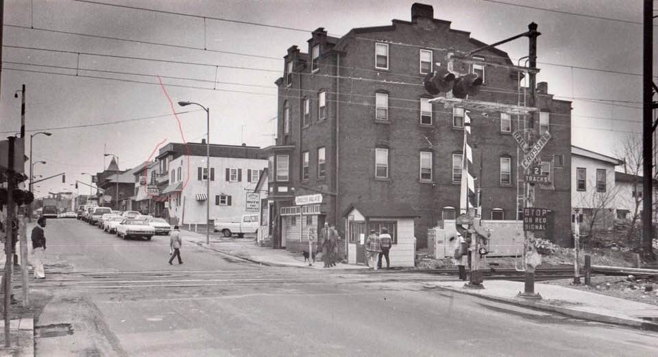 Franks Bar circled in red. It was a sad day for 16 year olds in Ambler when Franks shut down, because they had to search for a new source of Budweiser.