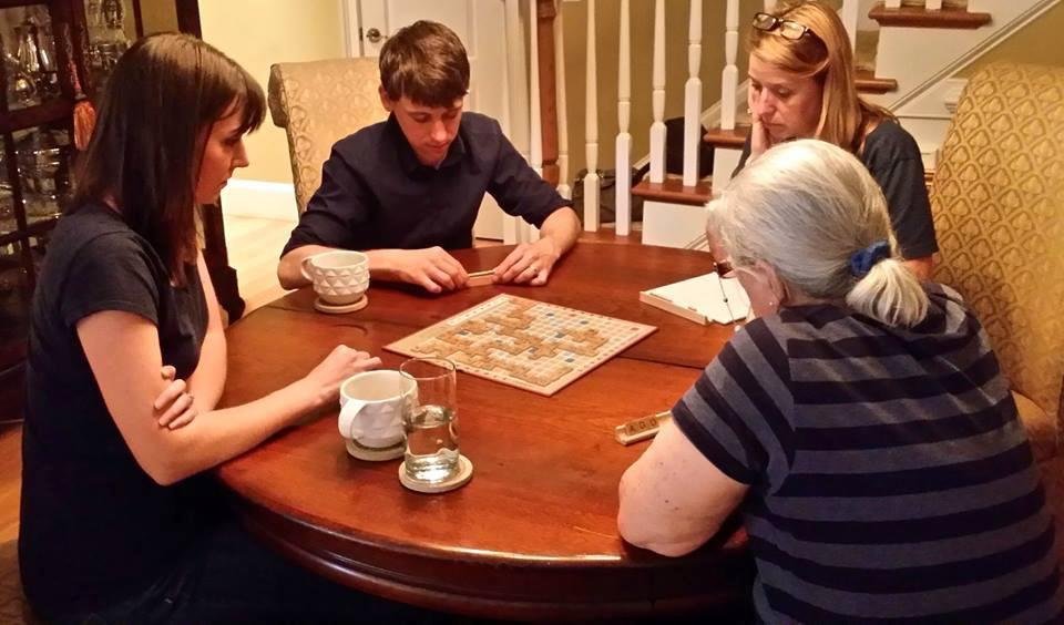 Four evenly matched players, we played games of two, games of three players. The most fun were the games of all four of us. Cathy and I have played since she was old enough to spell. Jordan, Krisi and I play online, di