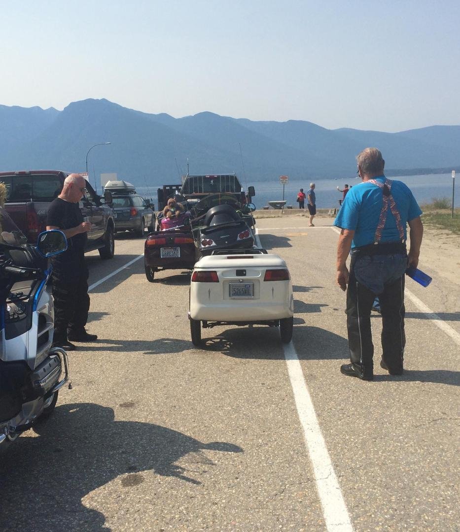 Waiting for the Kootenay Ferry in BC Canada At Region J Rally