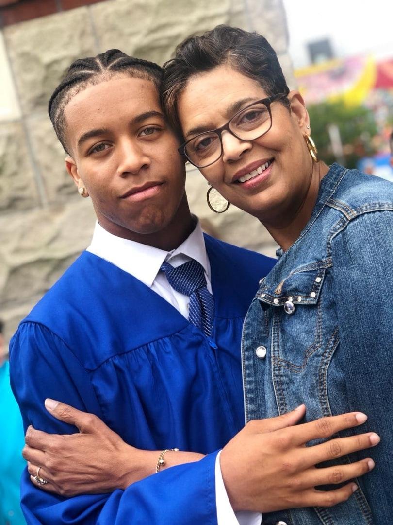 Even though my grandson was sick, he pressed his way Wednesday and received his diploma!!!