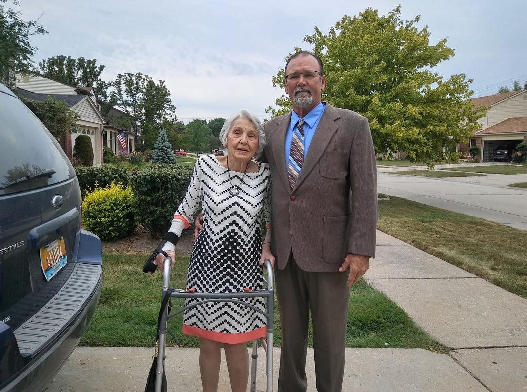 Richard's mother June. 95 years old. She looks great