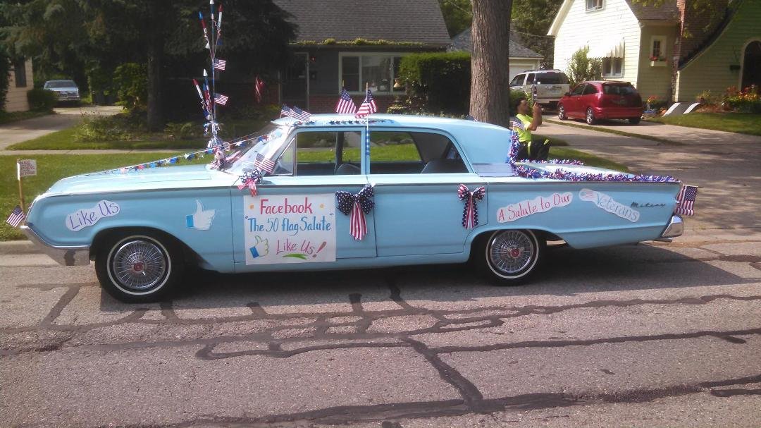 Ypsilanti's 4th of July 2015 parade . Me Promoting my 50 flag salute event for next year. Looks as I maybe doing the Chelsea Community festival parade this year in August.  Keep you all posted.