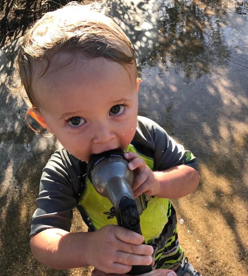 Taylor loves water in his face...water boarding would NOT cause him to crack!