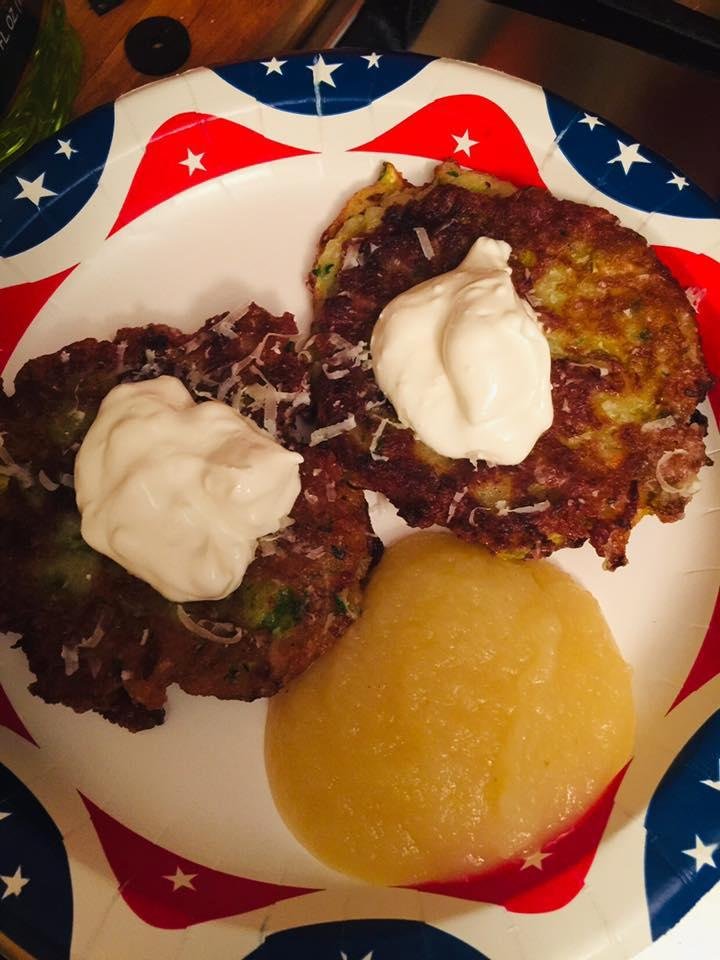 A little applesauce and dollop of sour cream yum dinner!