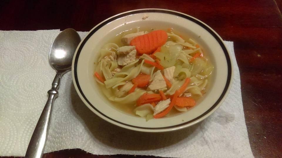 Homemade chicken noodle soup.