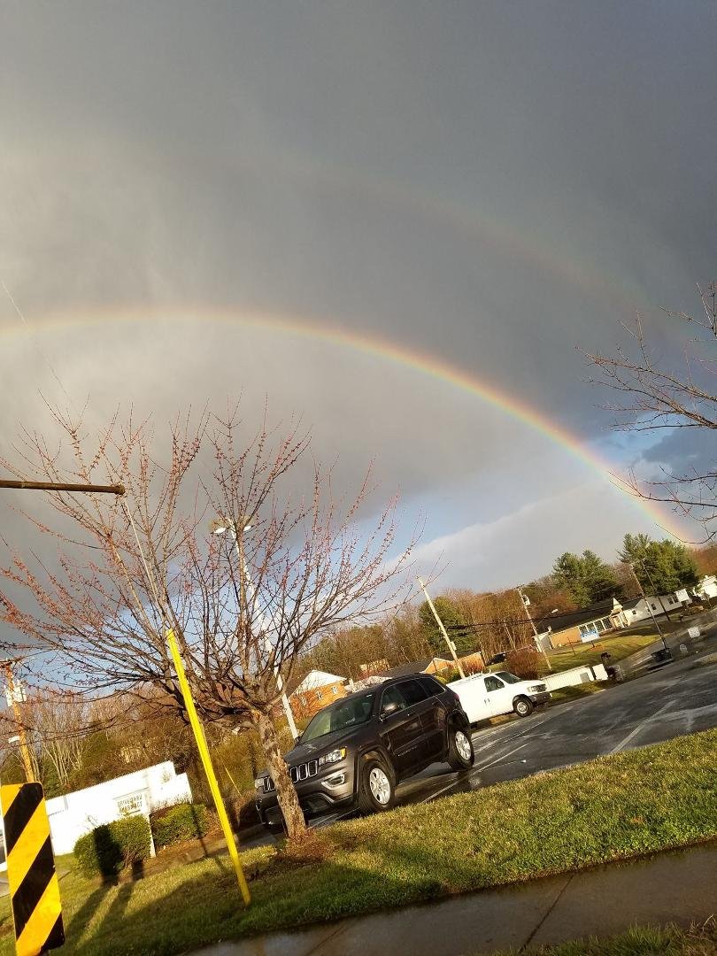 Double rainbow this evening.