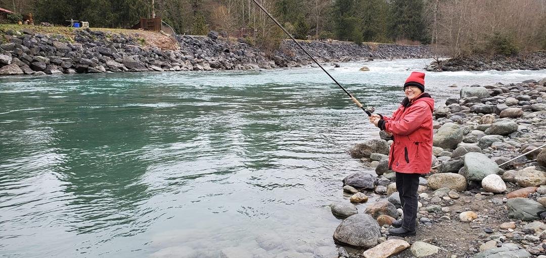 Steelhead fishing yesterday by Chilliwack.