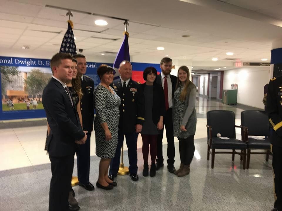 Jack, Cindy and family at his promotion ceremony in the Pentagon. He is now a Full Colonel and will be the Corps Chaplain of the 18th Airborne...