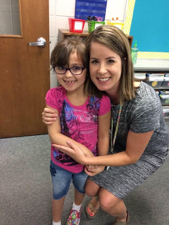 Savannah and her new third grade teacher at "Meet the Teacher" Day.