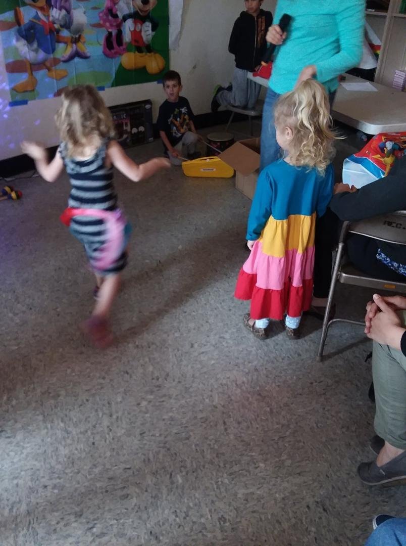 My grandson playing the xylophone, whole 2 of his friends danced at his 5th birthday party