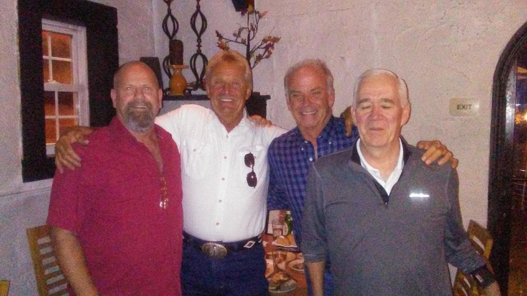 Great night with Courthouse Gulf gang from 40 + years ago. Dave Welsh Jack Ford Steve ( Bucko ) Turnbull and Donnie Swanick.With Head Chef, Rob Turnbull at Laporta Restaurant in Middletown ( Media Pa.)