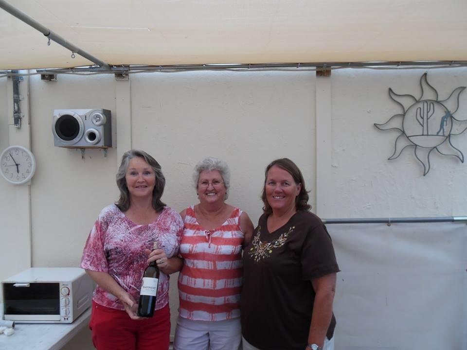 Muriel, Linda and Barbara at Bob and Muriel's place in Yuma, Az.