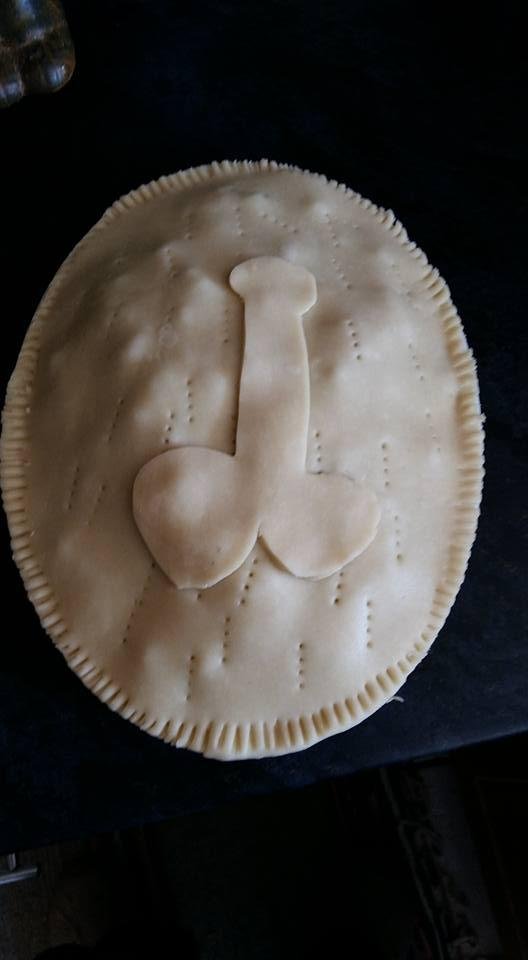 Male Chicken Tart ( cock pie ) ready for the oven lol